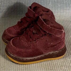 Nike Air Force 1 Mid LV8 TD Burgundy Crush‎ Shoes 859338-600 Toddler Size 4C